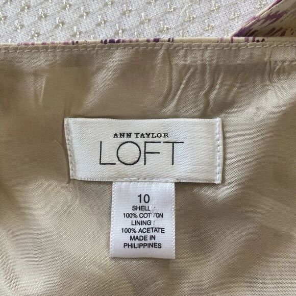 Ann Taylor Loft Dress Womens 10 Pink Pleated A-line Sleeveless Belted - Picture 5 of 10